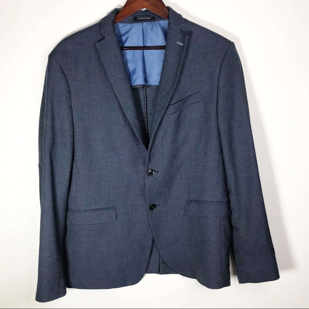Zara Man Suit Collections Blue Blazer Size 44
